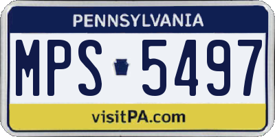 PA license plate MPS5497