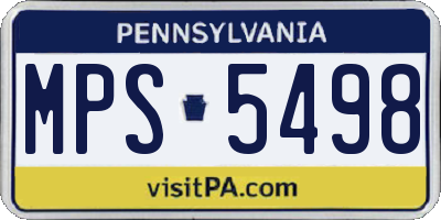 PA license plate MPS5498