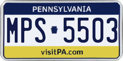 PA license plate MPS5503