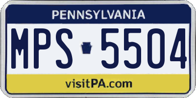 PA license plate MPS5504