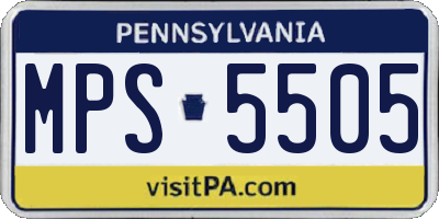 PA license plate MPS5505