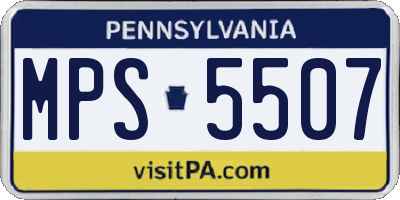 PA license plate MPS5507