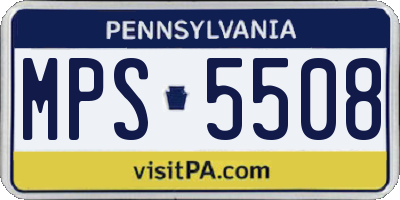 PA license plate MPS5508