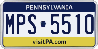 PA license plate MPS5510