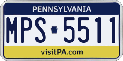 PA license plate MPS5511
