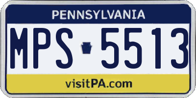 PA license plate MPS5513