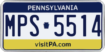PA license plate MPS5514