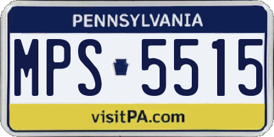 PA license plate MPS5515