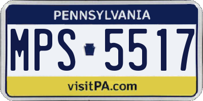 PA license plate MPS5517