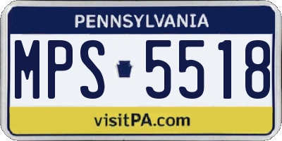 PA license plate MPS5518