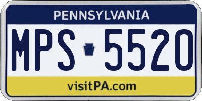 PA license plate MPS5520