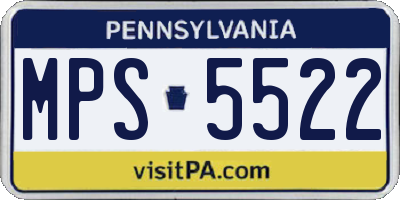 PA license plate MPS5522