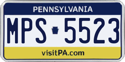 PA license plate MPS5523