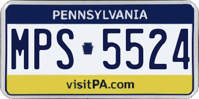 PA license plate MPS5524