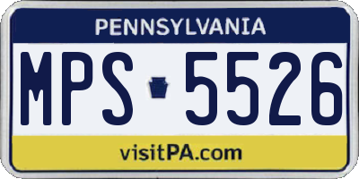 PA license plate MPS5526