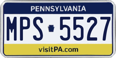 PA license plate MPS5527