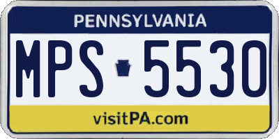 PA license plate MPS5530