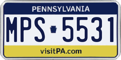 PA license plate MPS5531