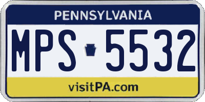 PA license plate MPS5532
