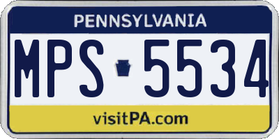 PA license plate MPS5534