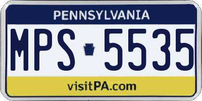 PA license plate MPS5535