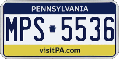 PA license plate MPS5536