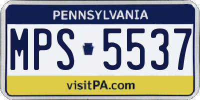 PA license plate MPS5537