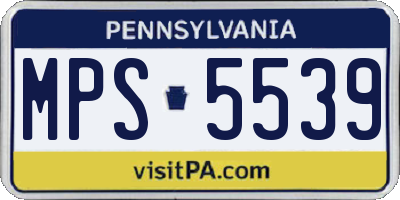 PA license plate MPS5539