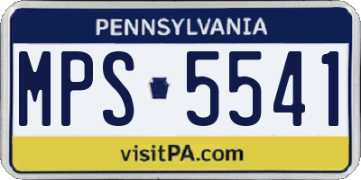 PA license plate MPS5541