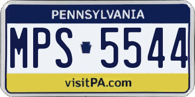 PA license plate MPS5544