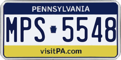 PA license plate MPS5548