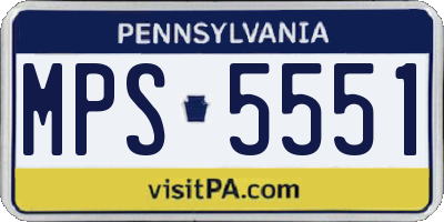 PA license plate MPS5551