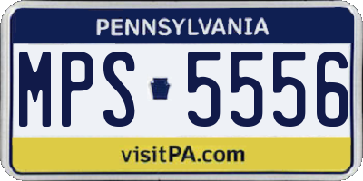 PA license plate MPS5556