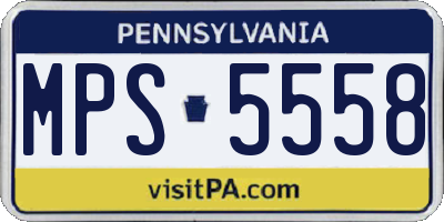 PA license plate MPS5558