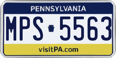 PA license plate MPS5563