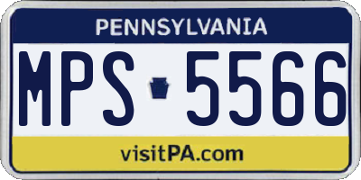 PA license plate MPS5566