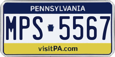 PA license plate MPS5567