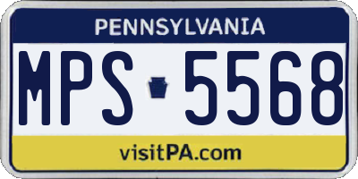 PA license plate MPS5568