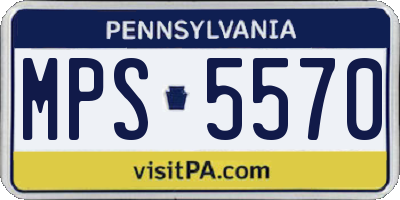 PA license plate MPS5570