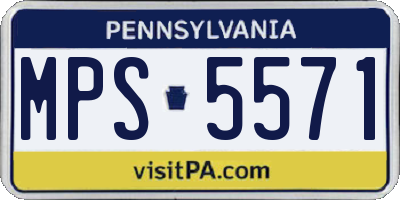 PA license plate MPS5571