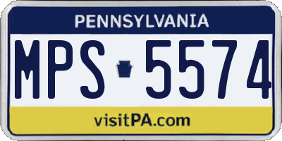 PA license plate MPS5574
