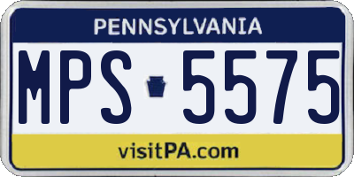 PA license plate MPS5575