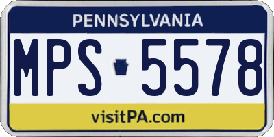 PA license plate MPS5578