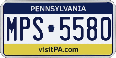 PA license plate MPS5580