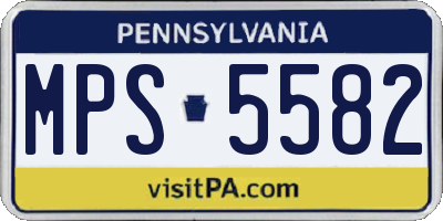 PA license plate MPS5582