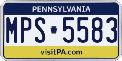 PA license plate MPS5583