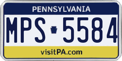 PA license plate MPS5584