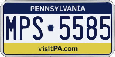 PA license plate MPS5585