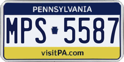 PA license plate MPS5587