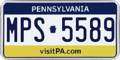 PA license plate MPS5589